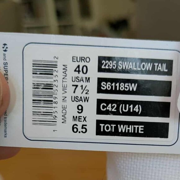 Superga High Tops Shoes White Womens 9 | Mens 7.5 Swallow Tail New in Box w Tags - Picture 4 of 12